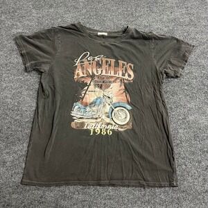 Occasion T-Shirt Mens Size XL Faded Black Los Angeles Motorcycle Graphic Tee
